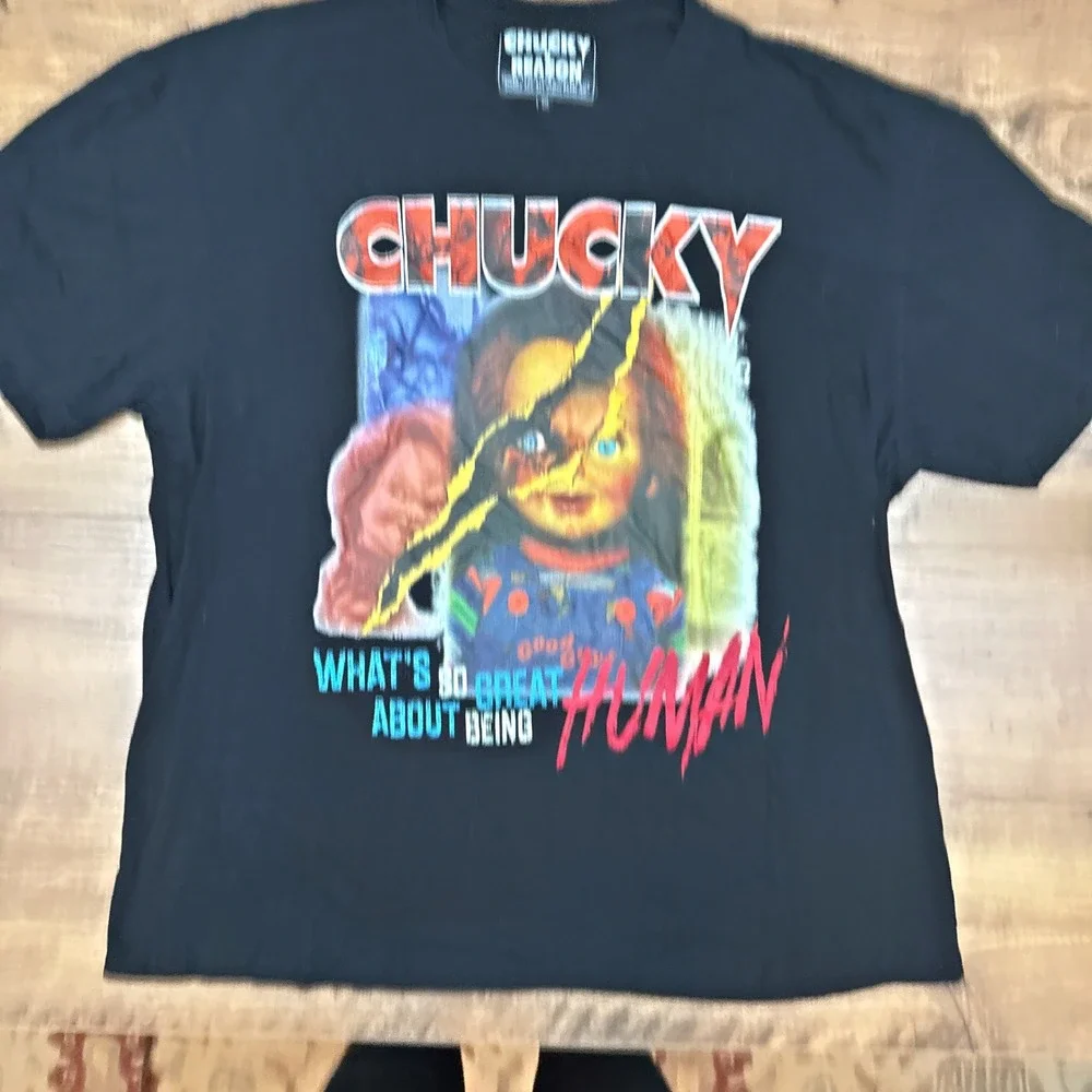 Chucky X Reason Mens 2XL T‎ Shirt Child's Play Black Horror Scary Halloween Cult